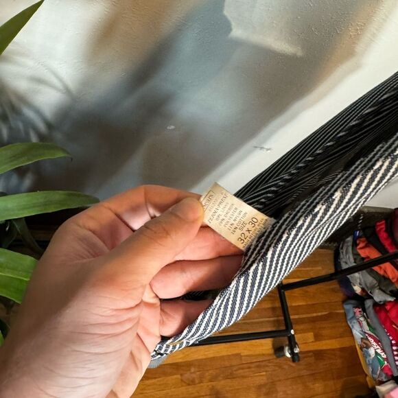 Vintage Toughskins Sears Striped Conductor Overalls Sz 32 x 30 - Picture 6 of 11